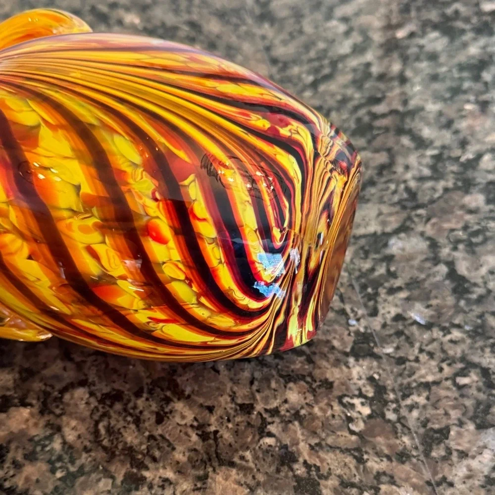 Murano Vibrant handblown Swirled Glass Vase EUC